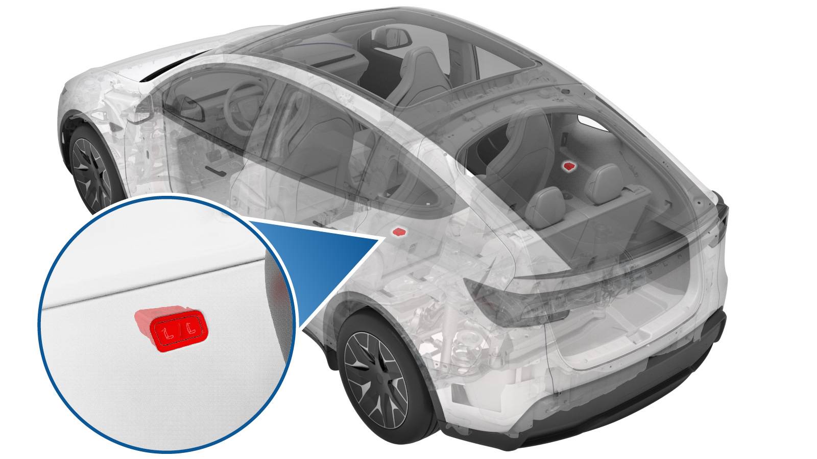 特斯拉 Model Y L 第三排椅背调节开关更换:四锁片与接口缆索恢复-图片1